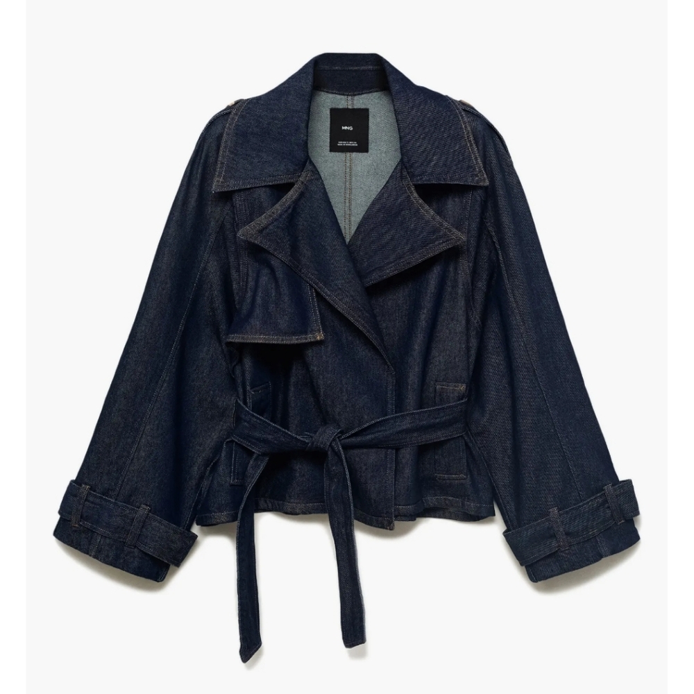 NWT Mango Denim Trench Jacket